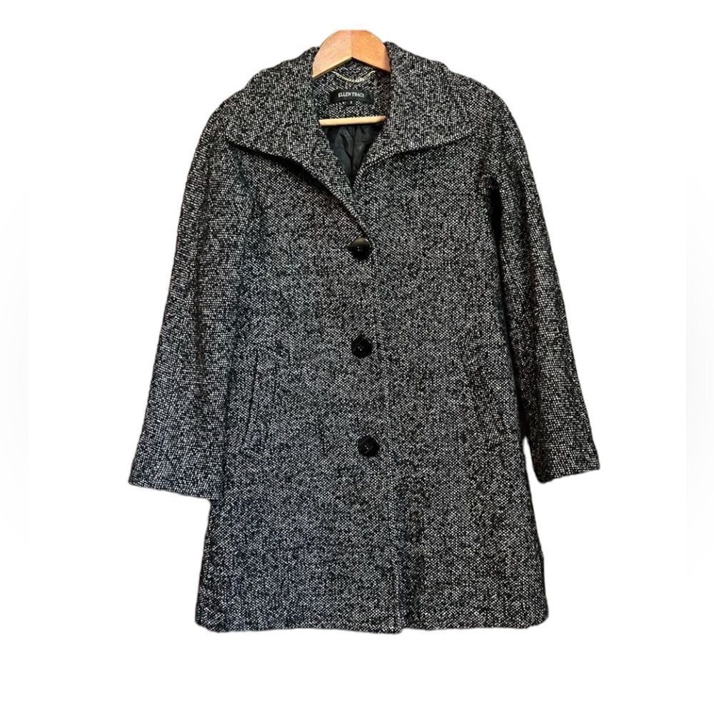 Ellen Tracey Wool Blend 3-Button Coat | Classic Tailored Long Jacket‎